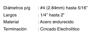 TORNILLO ROSCALATA caracteristicas